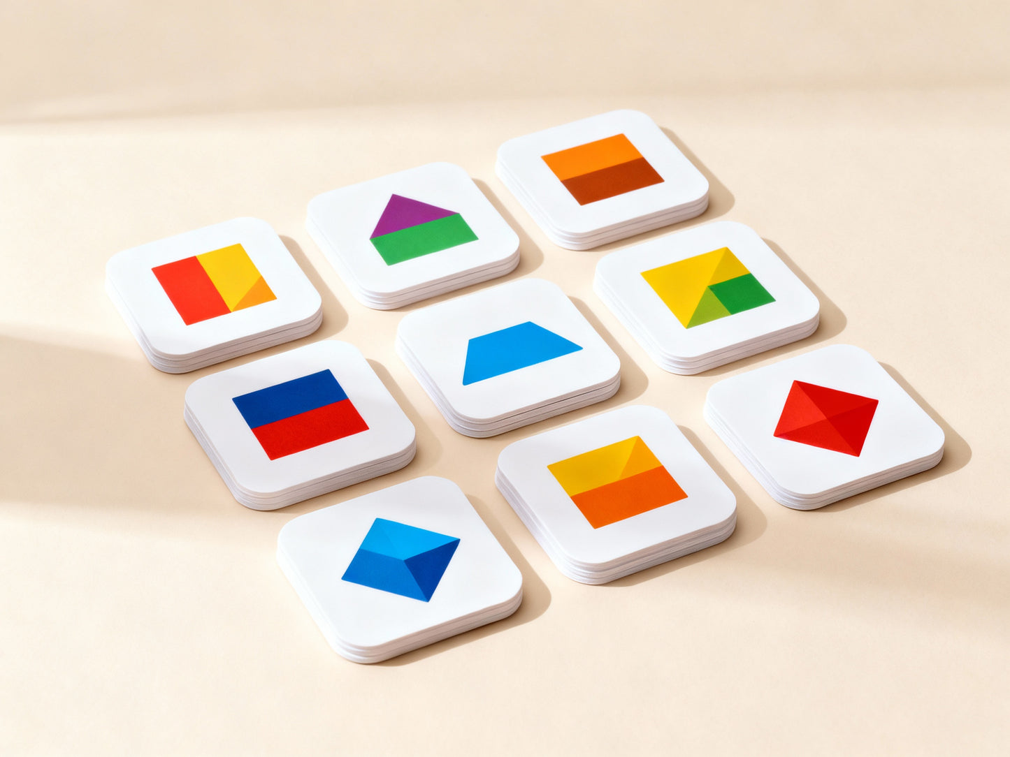 GeoBlocks matching game cards